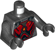 Torso SW Armor with Red and Black Plates Pattern (Gar Saxon) / Pearl Dark Gray Arms / Black Hands