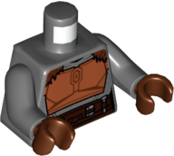 Torso SW Mandalorian Copper Beskar Armor Plates with Fur, Dark Brown Belt Pattern (Armorer) / Dark Bluish Gray Arms / Reddish Brown Hands