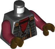 Torso SW Jacket, Open Vest with Black Filigree, Dark Brown Belt, Dark Red Undershirt Pattern / Dark Red Arms / Dark Brown Hands