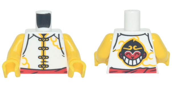 Torso Vest with Yellow Clasps, Red Belt, and Monkie Head Logo on Back Pattern / Yellow Arms / Yellow Hands