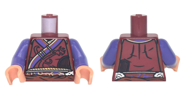 Torso Robe with Dark Purple Trim and Dark Orange Sash Pattern / Dark Purple Arms / Nougat Hands