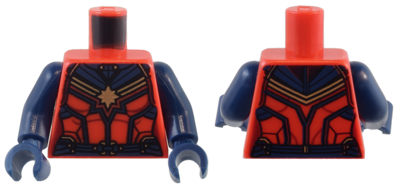 Torso Female Outline with Gold 8-Point Star, Dark Blue Collar and Belt Pattern / Dark Blue Arms / Dark Blue Hands