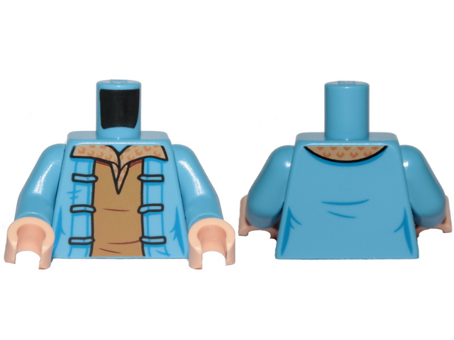 Torso Female Dark Tan Shirt and Jacket Pattern / Medium Blue Arms / Light Nougat Hands