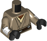 Torso SW Layered Shirt, Dark Brown Belt Pattern (Mace Windu) / Dark Tan Arms with Armor Pattern / Black Hands