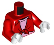 Torso Knotted Shirt over Bright Pink Undershirt Pattern / Red Arms / White Hands