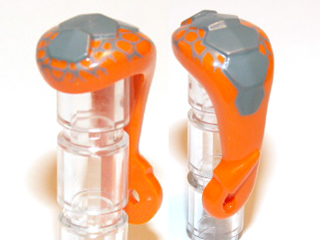 Minifigure, Headgear Hood and Tail with Dark Bluish Gray Scales Pattern (Snike)