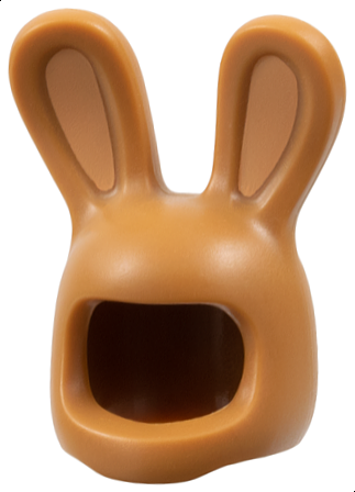 Minifigure, Headgear Head Cover, Costume Bunny Ears with Nougat Auricles Pattern