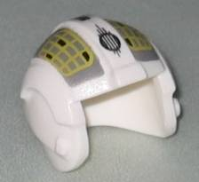 Minifigure, Headgear Helmet SW Rebel Pilot with Yellow Grid on Dark Bluish Gray Pattern