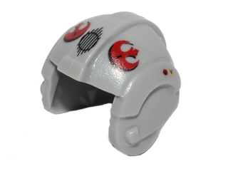 Minifigure, Headgear Helmet SW Rebel Pilot with Red Rebel Alliance Symbol Pattern