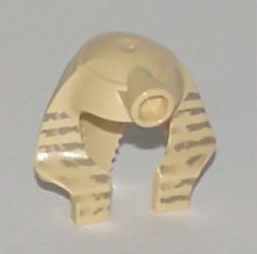 Minifigure, Headgear Headdress Mummy with Faded Dark Gray Stripes Pattern