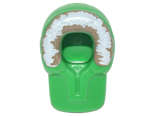 Minifigure, Headgear Hood Fur-lined with White and Dark Tan Fur Pattern