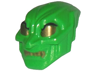 Minifigure, Headgear Mask Green Goblin with Gold Eyes and Teeth Pattern
