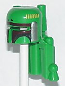 Minifigure, Headgear Helmet SW Rocket Pack with Boba Fett Colors, Dark Brown Highlights Pattern